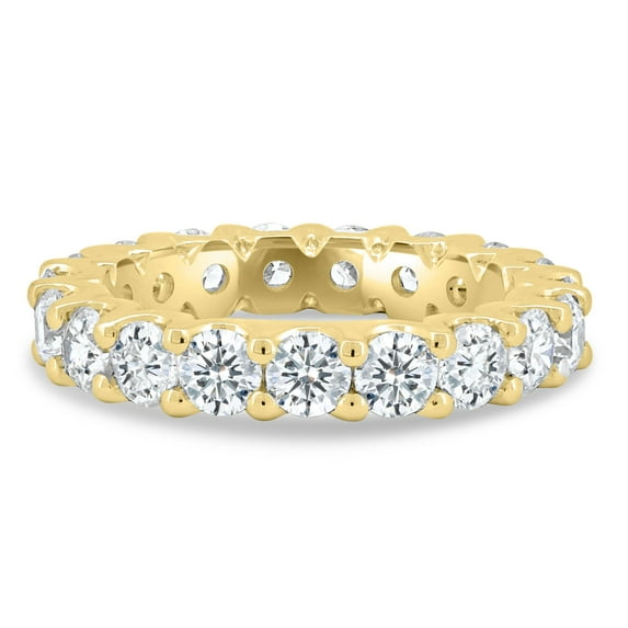 ESTE ORIGIN 3.5mm Round Lab-Grown Diamond Full Eternity Ring – 3.23Ct, 19 Stone, VS1 Clarity in 14K Yellow Gold for Women