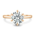 thumbnail image 1 of ESTE ORIGIN 2.50Ct Round Cut Lab-Grown Diamond Solitaire Engagement Ring – 6 Claw Hidden Halo in 10K Rose Gold for Women, 1 of 7