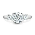 thumbnail image 1 of ESTE ORIGIN 2.00Ct Round Cut Lab-Grown Diamond Trellis Trilogy Engagement Ring – 3-Stone Weave Setting in 10K White Gold for Women, 1 of 7