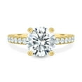 thumbnail image 1 of ESTE ORIGIN 3.75ct Round Cut Lab Grown Diamond Engagement Ring 14K Yellow Gold Ring with Pave Band for Women US 4, 1 of 5