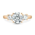thumbnail image 1 of ESTE ORIGIN 2.00Ct Round Cut Moissanite Trellis Trilogy Engagement Ring – 3-Stone Weave Setting in 18K Rose Gold for Women, 1 of 7