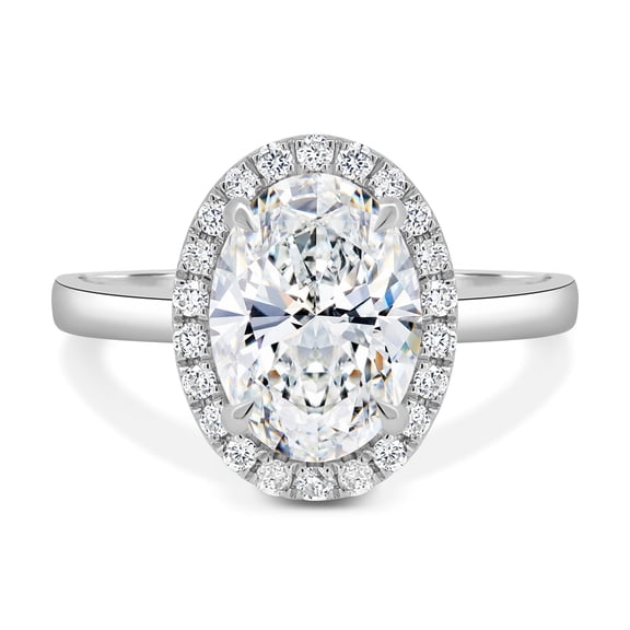 ESTE ORIGIN 3CT Oval Moissanite Halo Engagement Ring in 10K White Gold for Women is available in US 9.