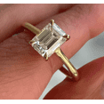 thumbnail image 1 of ESTE ORIGIN 3Ct Emerald Cut Lab-Grown Diamond Engagement Ring 18K Yellow Gold Hidden Halo Solitaire Ring for Her US 8, 1 of 9
