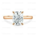 thumbnail image 1 of ESTE ORIGIN 3Ct Radiant Lab-Grown Diamond Solitaire Ring with Hidden Halo in 10K Rose Gold for Women, 1 of 8