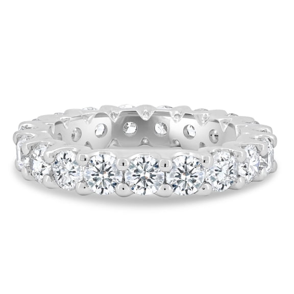 ESTE ORIGIN 3mm Round Lab-Grown Diamond Eternity Band – 2.00Ct, 20 Stones, VS1 Clarity in 10K White Gold for Women