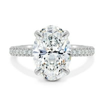 ESTE ORIGIN 4.85CT Oval Moissanite Solitaire Engagement Ring in 14K White Gold for Women US 8