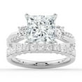 thumbnail image 1 of ESTE ORIGIN 4Ct Princess Cut Lab-Grown Diamond Engagement/Wedding/Bridal Ring Set with Twisted Vine Band & Channel Set Band in 10K White Gold for Her US 8, 1 of 13