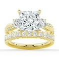 thumbnail image 1 of ESTE ORIGIN 4Ct Princess Cut Lab-Grown Diamond Engagement/Wedding/Bridal Ring Set with Twisted Vine Band & Channel Set Band in 14K Yellow Gold for Her US 10, 1 of 13