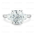 thumbnail image 1 of ESTE ORIGIN 4Ct Radiant Cut Lab-Grown Diamond Trilogy Ring with Trapezoid Accents in 10K White Gold for Women, 1 of 8