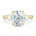 thumbnail image 1 of ESTE ORIGIN 4Ct Radiant Cut Moissanite Trilogy Ring with Trapezoid Accents in 10K Yellow Gold for Women, 1 of 8