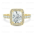 thumbnail image 1 of ESTE ORIGIN 4Ct Radiant Lab-Grown Diamond Halo Ring with Pavé Band in 18K Yellow Gold for Women, 1 of 8