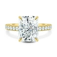 thumbnail image 1 of ESTE ORIGIN 5 Ct Radiant Lab-Grown Diamond Hidden Halo Pavé Ring in 14K Yellow Gold for Women, 1 of 8