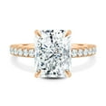 thumbnail image 1 of ESTE ORIGIN 5 Ctw Radiant Cut Moissanite Pavé Hidden Halo Ring in 14K Rose Gold for Women, 1 of 8