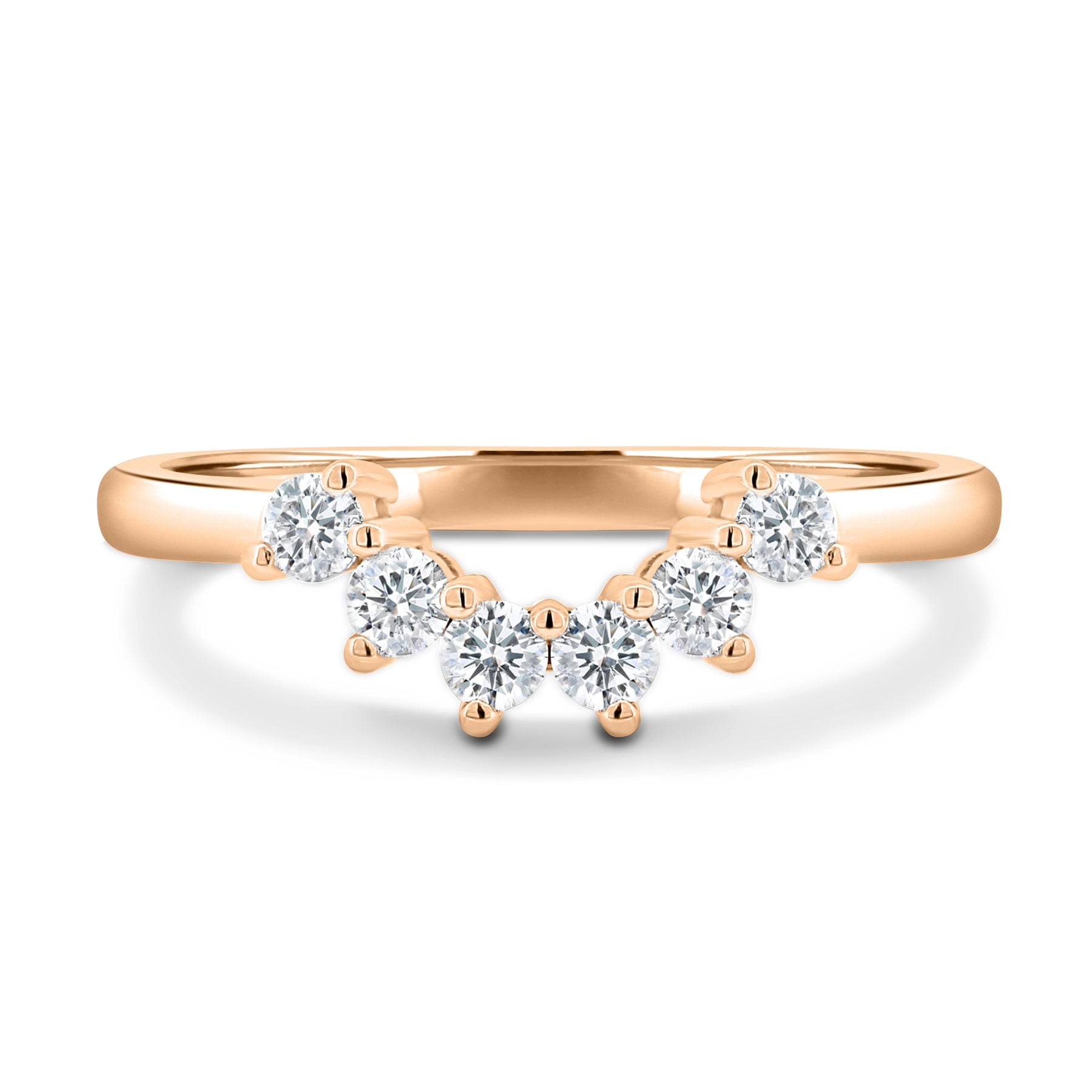 ESTE ORIGIN Curved Lab Grown Wedding Ring 0 38Ct 6 Stone Half ESTE ORIGIN Curved Lab Grown Wedding Ring 0 38Ct 6 Stone Half
