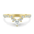 thumbnail image 1 of ESTE ORIGIN Moissanite Curved Pavé Wedding Ring – 0.51Ct Pear & Round Accent Band in 10K Yellow Gold for Women, 1 of 5