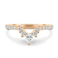 thumbnail image 1 of ESTE ORIGIN Moissanite Curved Pavé Wedding Ring – 0.51Ct Pear & Round Accent Band in 14K Rose Gold for Women, 1 of 5
