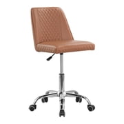 ESTELLE Office Desk Chair Armless, 18-24 Adjustable Height for Home Office, Conference Room, Bar, Waiting Area, Cappuccino Diamond