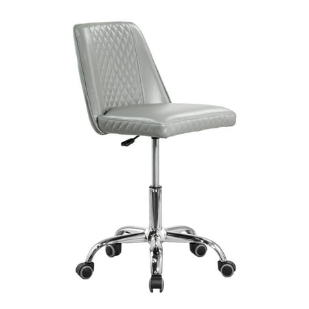ESTELLE Office Desk Chair Armless, 18"-24" Adjustable Height for Home Office, Conference Room, Bar, Waiting Area, Grey Diamond