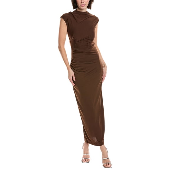 ESTELLINA womens  Sleeveless Midi Dress, m, Brown