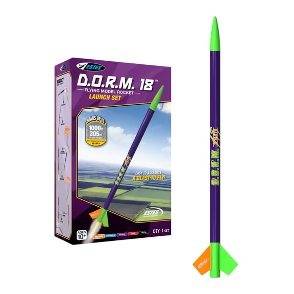 ESTES D.O.R.M. 18 FLYING MODEL ROCKET LAUNCH SET SKILL BEGINNER EST3237