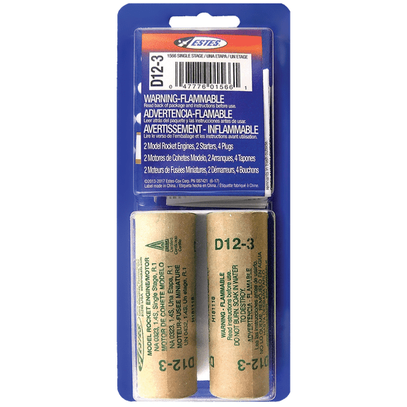 ESTES D12-3 Model Rocket Engines 2 Pack EST10027 / EST1566