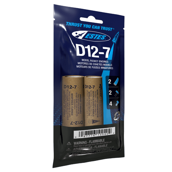 ESTES D12-7 Model Rocket Engines 2 Pack EST10040 / EST1568
