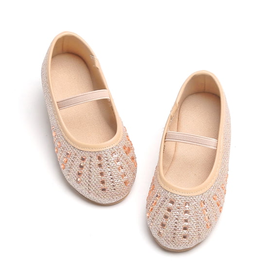 ESTINE Casual Mary Jane Flats for Toddler Girl Female Princess Dress Shoes Champagne 7M