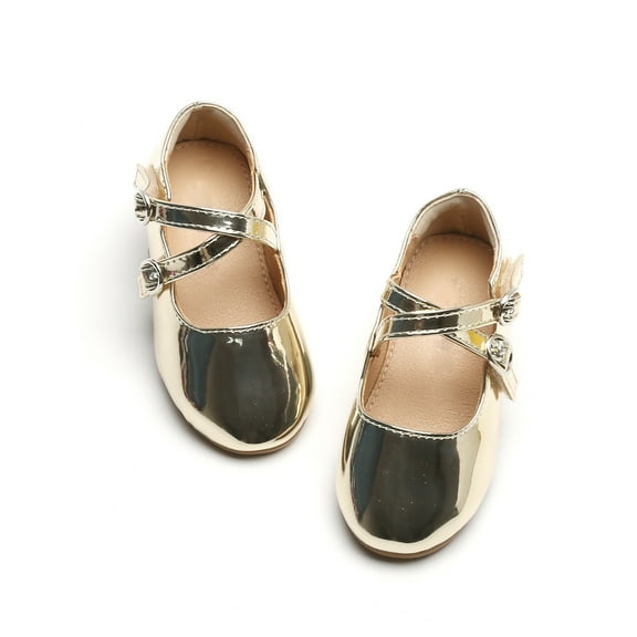 ESTINE Girl's Toddler/Little Kid Ballet Mary Jane Dress Shoes (AG246 Gold/Little Kid 12M)