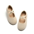 thumbnail image 1 of ESTINE Little Girl Dress Shoes Classic Mary Jane Ballet Flats For Wedding Party School Uniform(AG250 Toddler/Beige 7M), 1 of 4