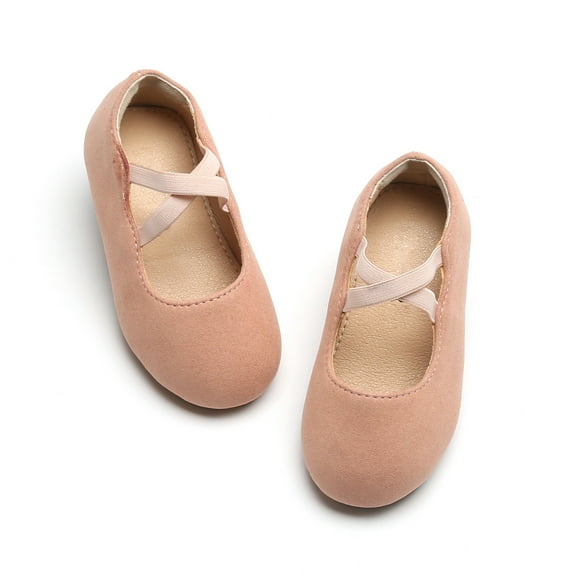 ESTINE Little Girl Dress Shoes Classic Mary Jane Ballet Flats For Wedding Party School Uniform(AG250 Toddler/Pink 8M)