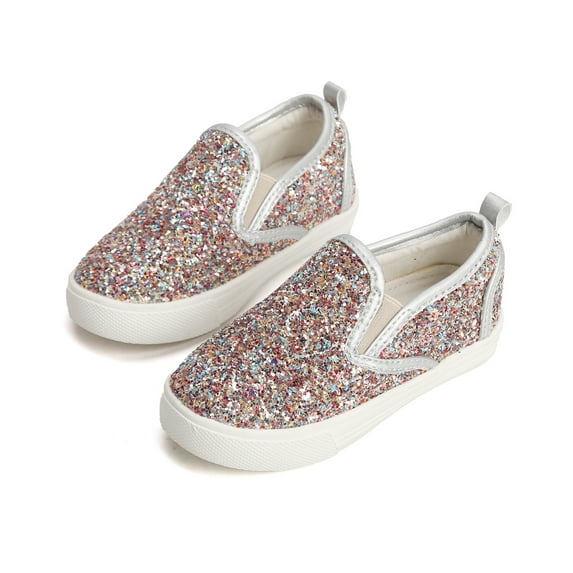 ESTINE Toddler Girl Glitter Dress Shoes Female Slip-on Casual Sneaker 12M