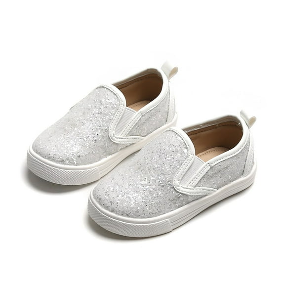 ESTINE Toddler Girl Glitter Dress Shoes Female Slip-on Casual Sneaker 13M