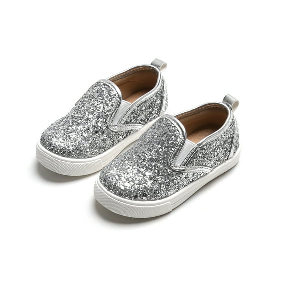 ESTINE Toddler Girl Glitter Dress Shoes Female Slip-on Casual Sneaker 3M