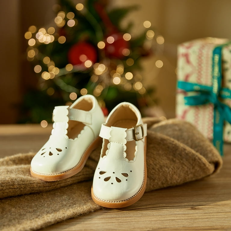 toddler white dress shoes Estine Girl Mary Jane Shoes-Girls School Uniform Oxford for Wedding Party(E18-White,13M), Toddler Girl's Mary Jane style in glittery white with satin bow accent and hook and loop closure for easy on and off Off White Leather Baby Button