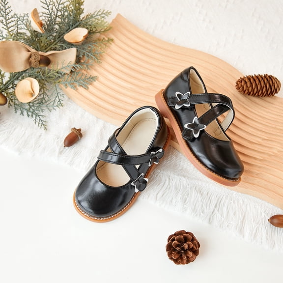 ESTINE Toddler Girl Mary Jane Dress Shoes-Girls School Uniform Oxford for Wedding Party(E377-Black,8M)