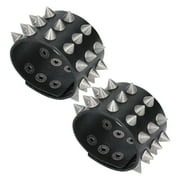 ESTINK 2Pcs Punk Wristband Vintage Wide Faux Leather With Spikes Decoration Retro Bracelets, Punk Wristband,Vintage Bracelet