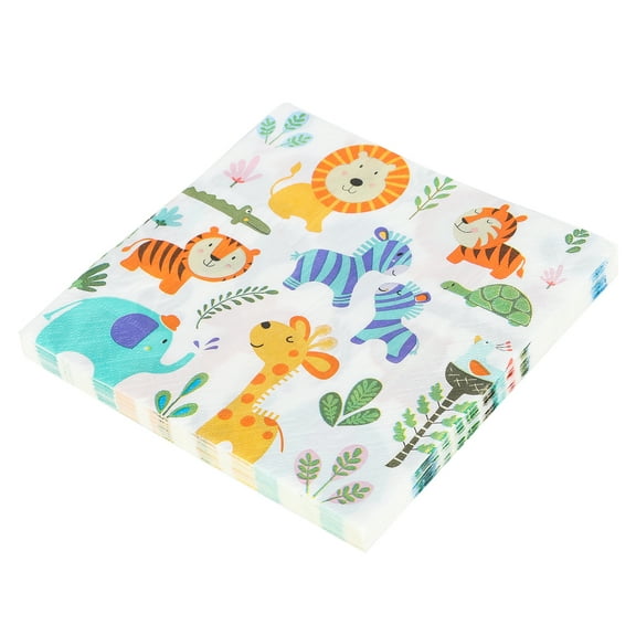 ESTINK Cartoon Animal Lunch Napkins Tabletop Disposable Cute Paper Napkins For Birthday Party,Animal Paper Napkins,Cartoon Napkins