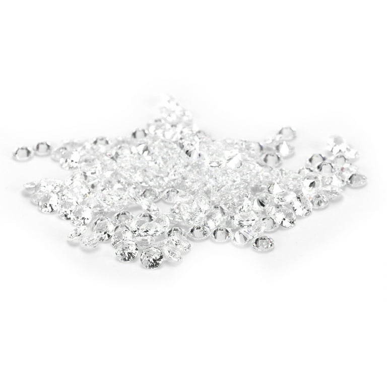 200pcs Fake Diamonds, DIY Artificial Transparent White Loose Fake Crystals  Diamonds Gems for Men Women Jewelry Crafrt Decoration Gift