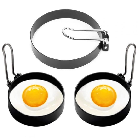 ESTINK Egg Mold,Egg Mold,2pcs Stainless Steel Round Non-Stick Egg Shaper Frying Pan Mold Accessory Kitchen Utensils