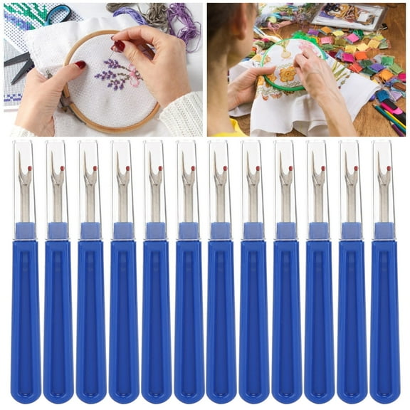 ESTINK Embroidery Remover,12Pcs Seam Ripper Stainless Handy Handles Thread Remover Sewing Crafting Embroidery,Thread Ripper Tool