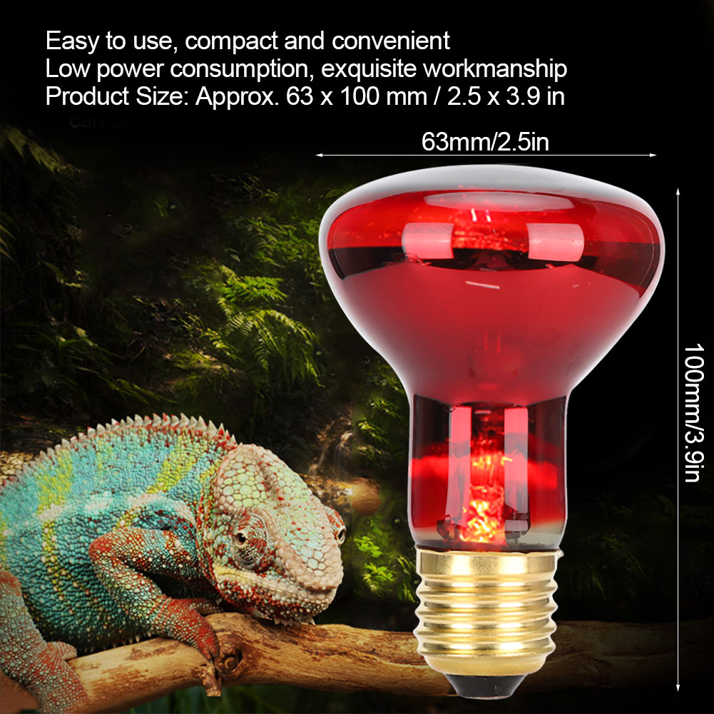 ESTINK Infrared Reptile Bulb, Reptile Light, For Reptile Amphibian Snake Tortoise