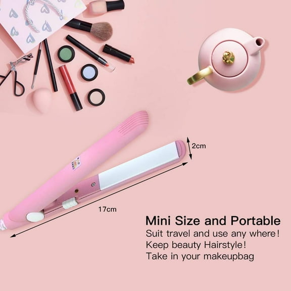 ESTINK Simple Mini Small Size Flat Iron Curler, Safe For Curly Hair Straight Hair
