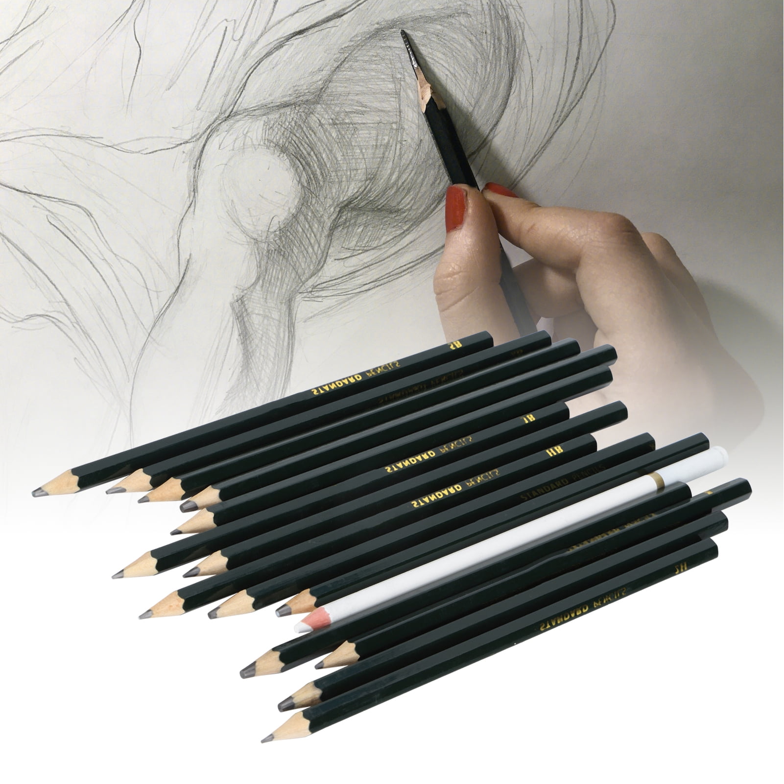 15PCS Drawing Pencils Sketch Set & color pencil drawing, Sketch Pencil