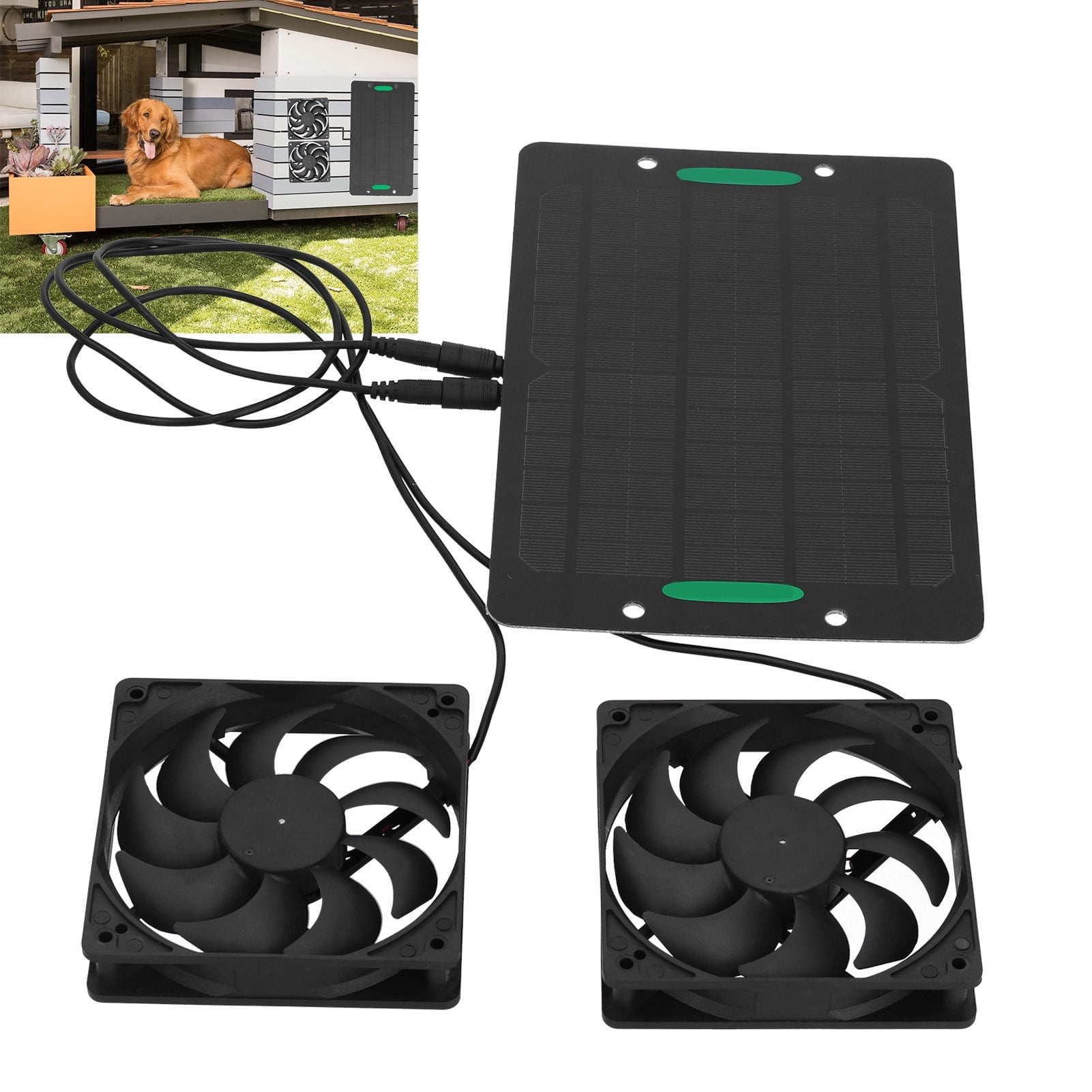 ESTINK Solar Panel Fan,Solar Panel Fan Kit Air Extractor Outdoor Ventilation Equipment For Greenhouses 10W 800MA,Solar Panel Powered Fan