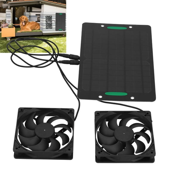 ESTINK  Solar Panel Fan,Solar Panel Fan Kit  Air Extractor Outdoor Ventilation Equipment For Greenhouses 10W 800MA,Solar Panel Powered Fan