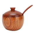 thumbnail image 1 of ESTINK Wood Seasoning Pot,Wood Spice Pot Sugar Bowl Salt Pepper Seasoning Box With Spoon And Lid Kitchen Tool, 1 of 8