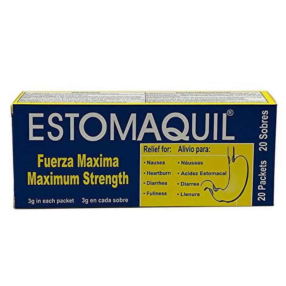 ESTOMAQUIL, Maximum Strength Powder, Help You Relief Nausea Heartburn, Stomach Inflammation, 20 Count (Pack of 1)