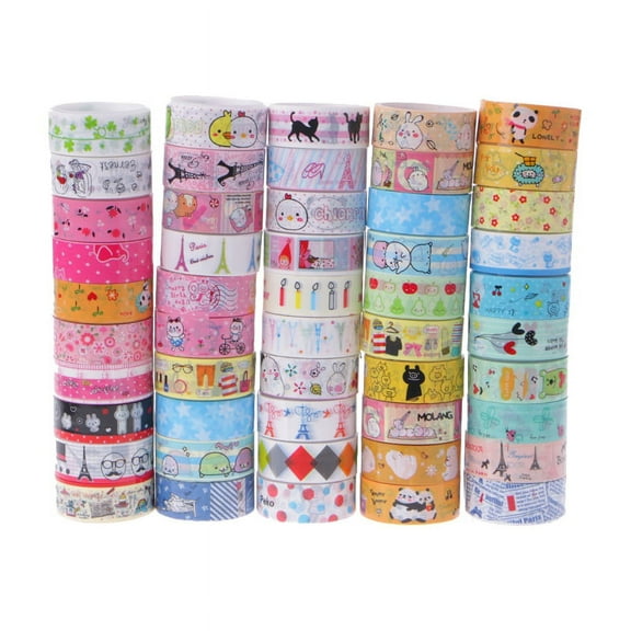 ESTONE 10 Kawaii 4M Tapes Mix Designs Cartoon Adhesive Tape Set for Scrapbooking/Craft