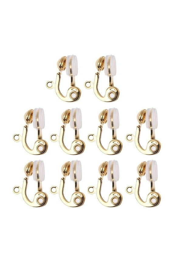E 10Pc Clip-on Earring Converter Non-pierced Ear Hoop With Comfort Earring Cushion