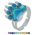 thumbnail image 1 of ESTONE Bear's Paw Color Change Mood Rings Temperature Emotion Feeling Rings Bands Women, 1 of 13